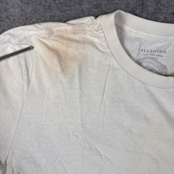 Allsaints T Shirt Mens Small White Graphic Short Sleeve Religious Nun Distressed - Picture 6 of 12